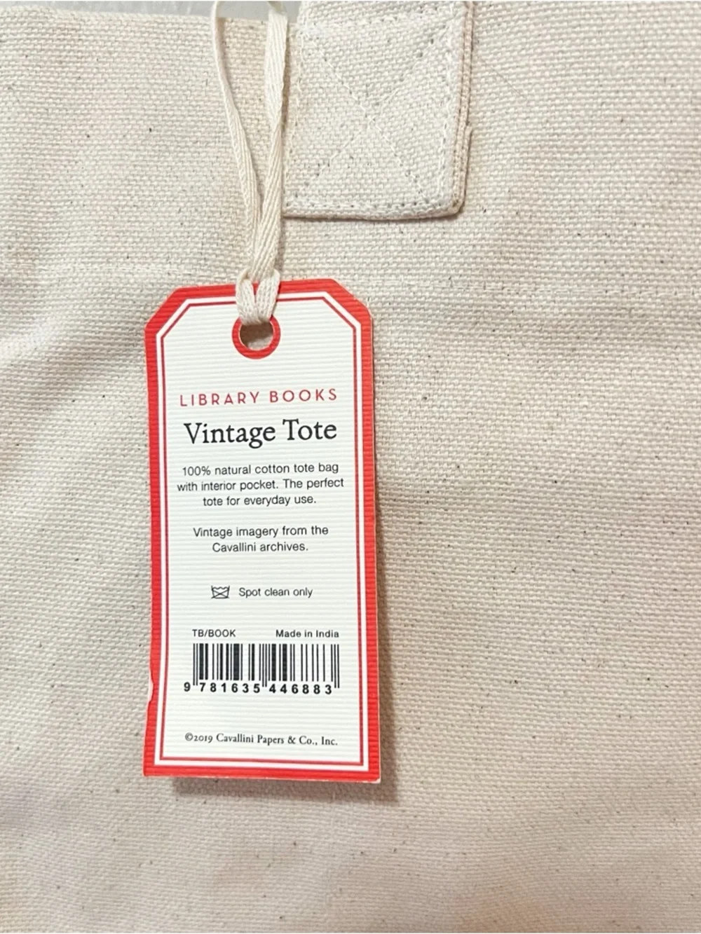 Cavallini Papers & Co Canvas Library Books Vintage Tote Bag